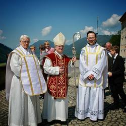 von links: Pater Gabriel Reiterer, Abt Gerhard Hafner, Pater Prior Maximilian